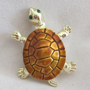 Vintage Gerry's Gold Tone Art Deco Turtle Brooch
